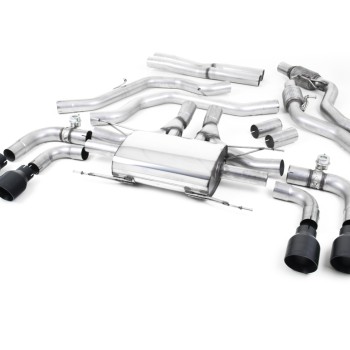 Alfa Romeo Giulia 2.9 V6 Quadrifoglio - Cat-Back Exhaust System with GT-100 Cerakote Trims - Valved - Cerakote Black