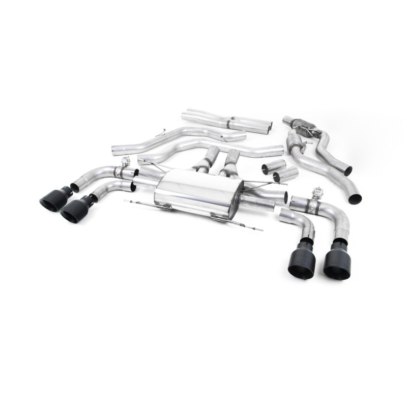 Alfa Romeo Giulia 2.9 V6 Quadrifoglio - Cat-Back Exhaust System with GT-100 Cerakote Trims - Valved - Cerakote Black