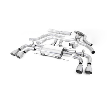 Alfa Romeo Giulia 2.9 V6 Quadrifoglio - Cat-Back Exhaust System with GT-100 Titanium Trims - Valved - Brushed Titanium