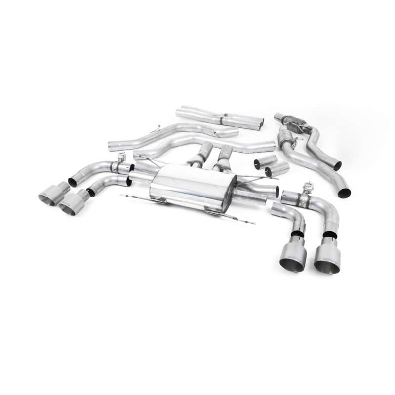 Alfa Romeo Giulia 2.9 V6 Quadrifoglio - Cat-Back Exhaust System with GT-100 Titanium Trims - Valved - Brushed Titanium