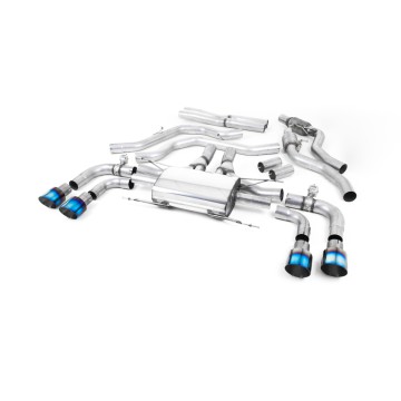 Alfa Romeo Giulia 2.9 V6 Quadrifoglio - Cat-Back Exhaust System with GT-100 Burnt Titanium Trims - Valved - Burnt Titanium