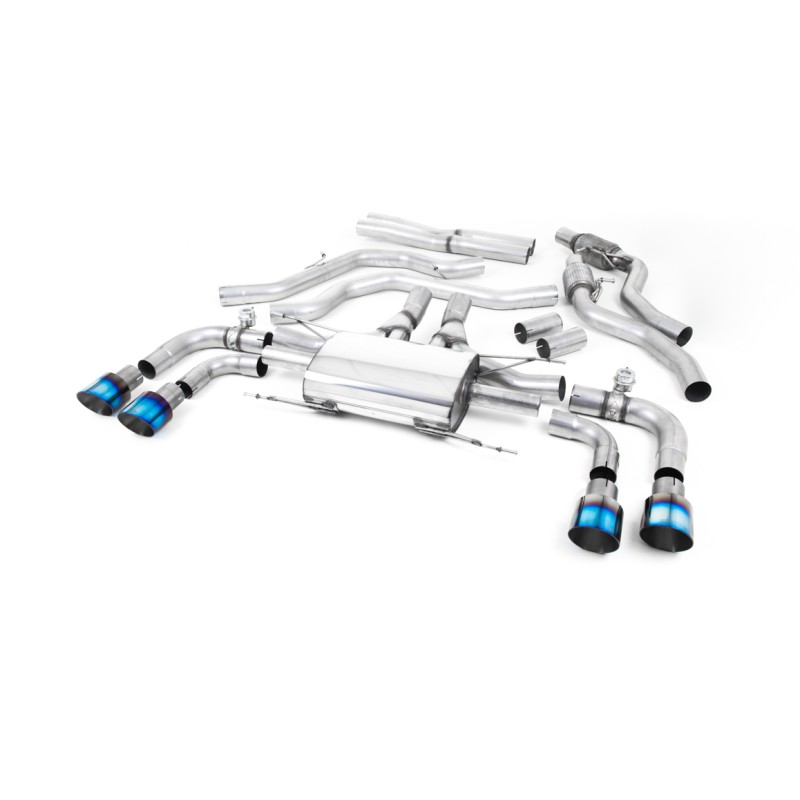 Alfa Romeo Giulia 2.9 V6 Quadrifoglio - Cat-Back Exhaust System with GT-100 Burnt Titanium Trims - Valved - Burnt Titanium