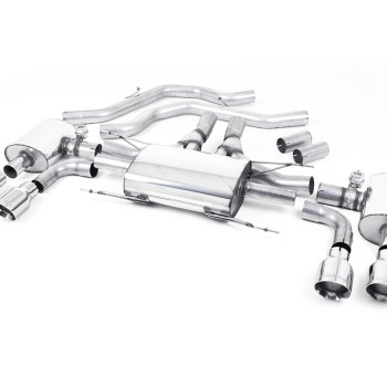 Alfa Romeo Giulia 2.9 V6 Quadrifoglio - Front Pipe-Back System with GT-100 Polished Trims - Valved - Polished