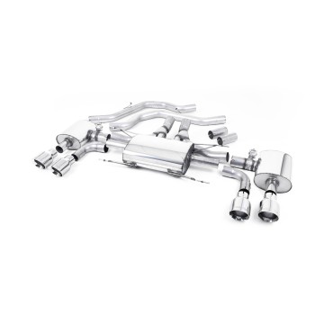 Alfa Romeo Giulia 2.9 V6 Quadrifoglio - Front Pipe-Back System with GT-100 Polished Trims - Valved - Polished