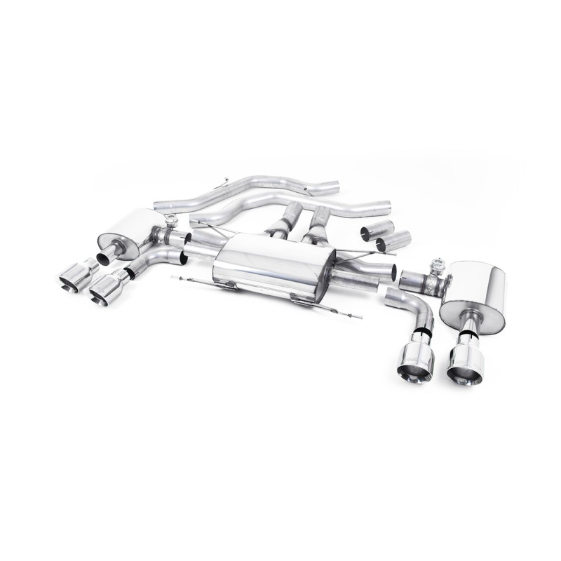 Alfa Romeo Giulia 2.9 V6 Quadrifoglio - Front Pipe-Back System with GT-100 Polished Trims - Valved - Polished