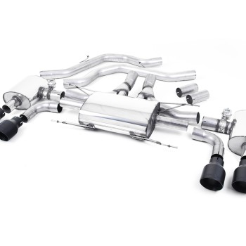 Alfa Romeo Giulia 2.9 V6 Quadrifoglio - Front Pipe-Back System with GT-100 Cerakote Black Trims - Valved - Cerakote Black