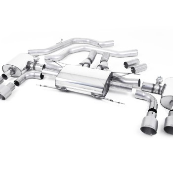 Alfa Romeo Giulia 2.9 V6 Quadrifoglio - Front Pipe-Back System with GT-100 Titanium Trims - Valved - Brushed Titanium