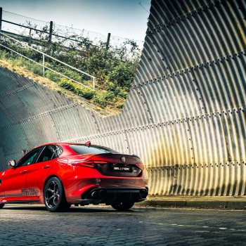 Alfa Romeo Giulia 2.9 V6 Quadrifoglio - Front Pipe-Back Exhaust System with GT-100 Burnt Titanium Trims - Valved - Burnt Titanium