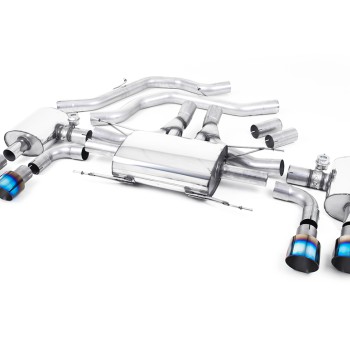 Alfa Romeo Giulia 2.9 V6 Quadrifoglio - Front Pipe-Back Exhaust System with GT-100 Burnt Titanium Trims - Valved - Burnt Titanium