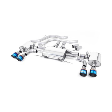 Alfa Romeo Giulia 2.9 V6 Quadrifoglio - Front Pipe-Back Exhaust System with GT-100 Burnt Titanium Trims - Valved - Burnt Titanium