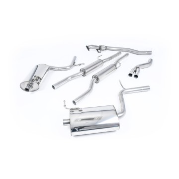Audi A4 1.8T B6 Quattro Avant (5-speed) - Resonated (Quieter) Cat-Back Exhaust System with 90mm Trims - 90 - Jet