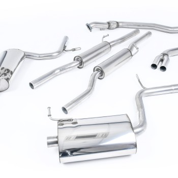 Audi A4 1.8T B6 Quattro - Resonated (Quieter) Cat-Back Exhaust System with 90mm Trims - 90 - Jet