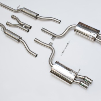Audi S4 B7 - Resonated (Quieter) Cat-Back Exhaust System with Polished Trims