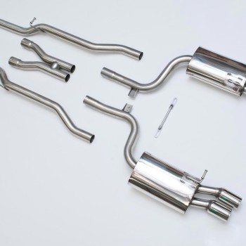 Audi S4 B7 - Non-Resonated (Louder) Cat-Back Exhaust System with Polished Trims