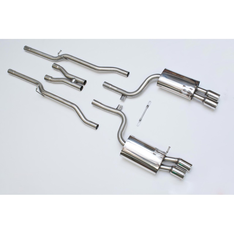 Audi S4 B7 - Non-Resonated (Louder) Cat-Back Exhaust System with Polished Trims