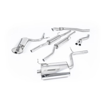 Audi A4 2.0 B7 Quattro/DTM - Resonated (Quieter) Cat-Back Exhaust System with GT100 Trims (For Manual Models) - Jet