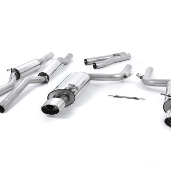 Audi RS4 B7 - Non-Valved & Resonated Cat-Back Exhaust System with Polished Oval Trims - Polished