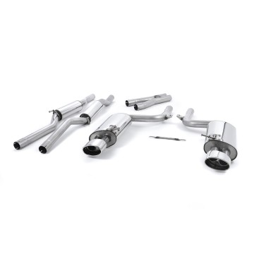 Audi RS4 B7 - Non-Valved & Resonated Cat-Back Exhaust System with Polished Oval Trims - Polished