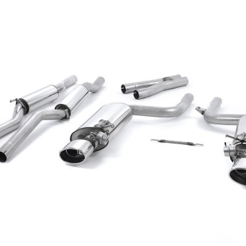 Audi RS4 B7 - Valved & Resonated Cat-Back Exhaust System with Polished Oval Trims - Polished