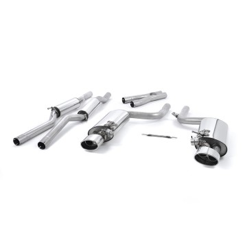 Audi RS4 B7 - Valved & Resonated Cat-Back Exhaust System with Polished Oval Trims - Polished