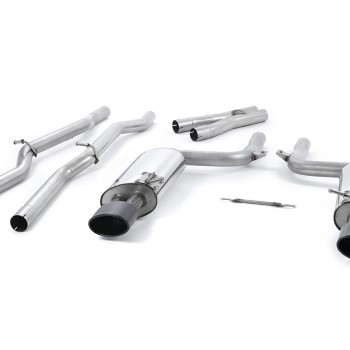 Audi RS4 B7 - Non-Valved & Non-Resonated Cat-Back Exhaust System with Satin Black Sheen Trims - Cerakote Black