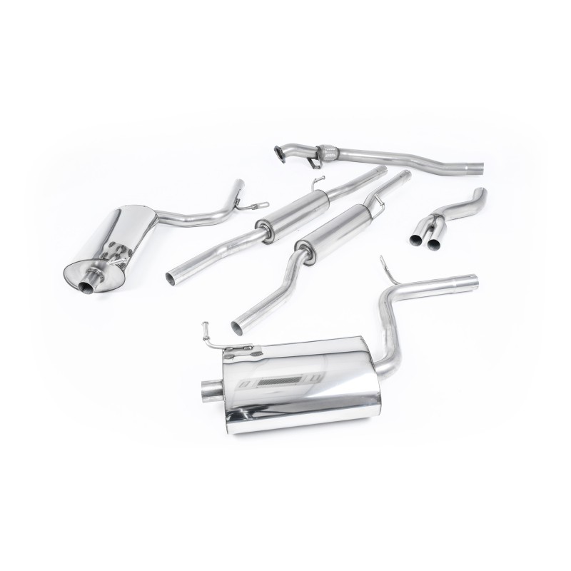 Audi A4 1.8T B7 Quattro - Resonated (Quieter) Cat-Back Exhaust System with 100mm Polished trims