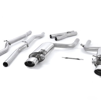 Audi RS4 B7 - Valved & Non-Resonated Cat-Back Exhaust System with Polished Oval Trims - Polished