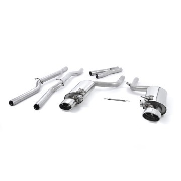 Audi RS4 B7 - Valved & Non-Resonated Cat-Back Exhaust System with Polished Oval Trims - Polished