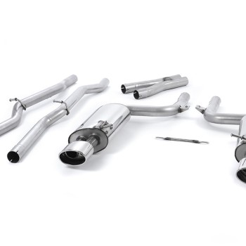 Audi RS4 B7 - Non-Valved Non-Resonated Cat-Back Exhaust System with Polished Oval Trims - Polished
