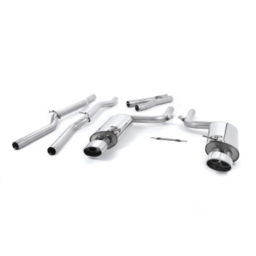 Audi RS4 B7 - Non-Valved Non-Resonated Cat-Back Exhaust System with Polished Oval Trims - Polished