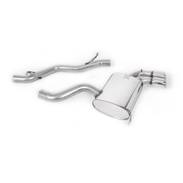 Audi S3 8P 3-door - Non-Resonated (Louder) Cat-Back Exhaust System with Polished Trims - Polished
