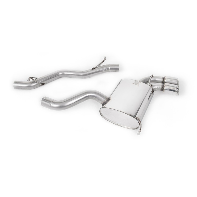 Audi S3 8P 3-door - Non-Resonated (Louder) Cat-Back Exhaust System with Polished Trims - Polished