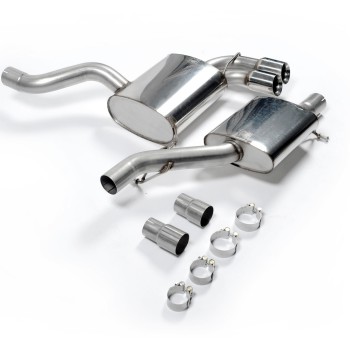 Audi S3 8P 3-door - Resonated (Quieter) Cat-Back Exhaust System with Polished Trims - Polished