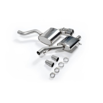 Audi S3 8P 3-door - Resonated (Quieter) Cat-Back Exhaust System with Polished Trims - Polished