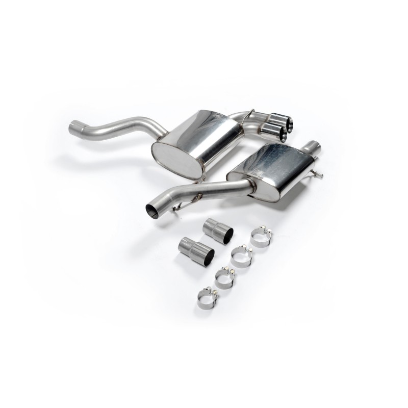 Audi S3 8P 3-door - Resonated (Quieter) Cat-Back Exhaust System with Polished Trims - Polished