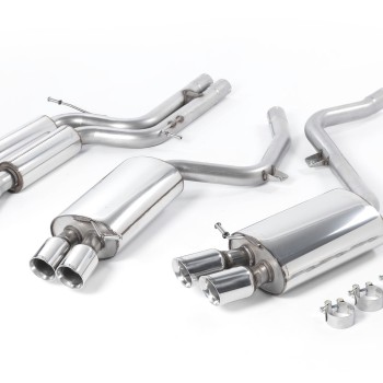 Audi S5 V8 - Resonated (Quieter) Cat-Back Exhaust System with Polished Trims (For Manual Models)