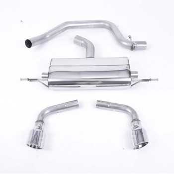 Audi TT MK2 2.0 2WD - Cat-Back Exhaust System with Dual Polished 100mm JET Trims (For 3.2 V6 Valance) - Jet