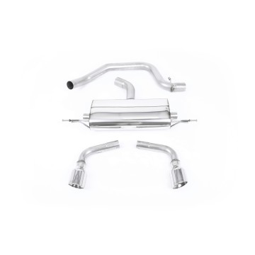 Audi TT MK2 2.0 2WD - Cat-Back Exhaust System with Dual Polished 100mm JET Trims (For 3.2 V6 Valance) - Jet