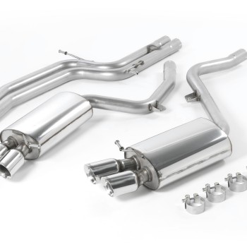 Audi S5 V8 - Non-Resonated (Louder) Cat-Back Exhaust System with Polished Trims (For Manual Models)