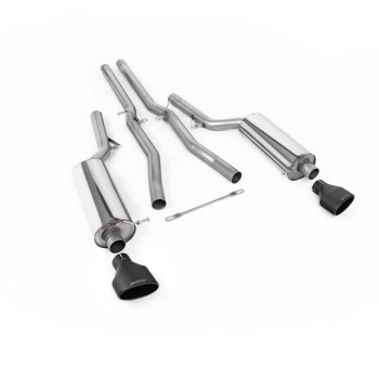 Audi RS6 C5 - Non-Resonated (Louder) Cat-Back Exhaust System with Cerakote Black Trims - Cerakote Black