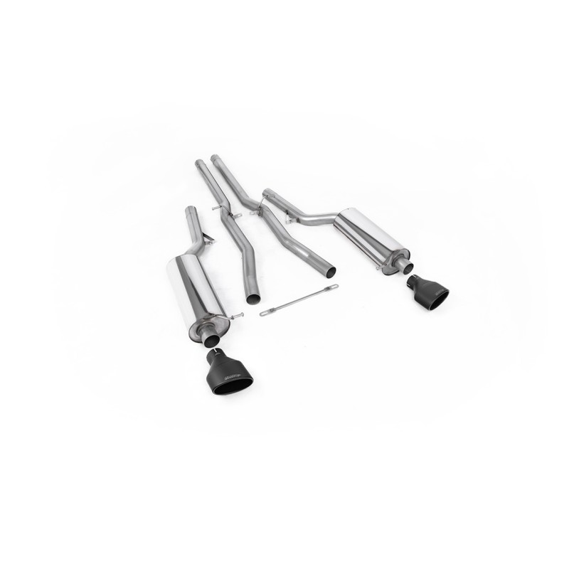Audi RS6 C5 - Non-Resonated (Louder) Cat-Back Exhaust System with Cerakote Black Trims - Cerakote Black
