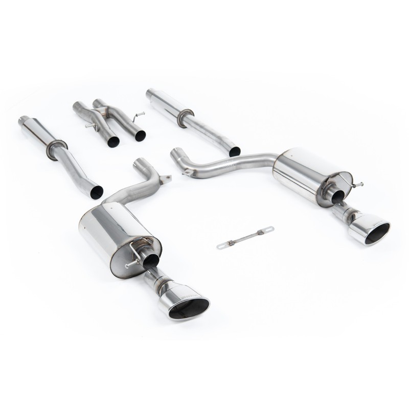 Audi RS6 C6 - Resonated (Quieter) Cat-Back Exhaust System with Polished Dual-Oval Trims - Polished