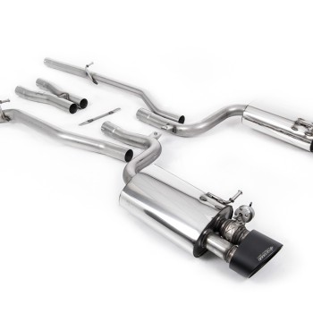 Audi RS4 B7 - Valved & Non-Resonated Cat-Back Exhaust System With Satin Black Sheen Trims - Cerakote Black