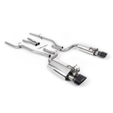 Audi RS4 B7 - Valved & Non-Resonated Cat-Back Exhaust System With Satin Black Sheen Trims - Cerakote Black