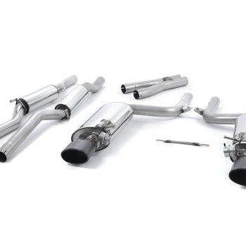 Audi RS4 B7 - Valved & Resonated Cat-Back Exhaust System with Satin Black Sheen Tips - Cerakote Black