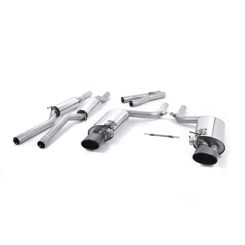 Audi RS4 B7 - Valved & Resonated Cat-Back Exhaust System with Satin Black Sheen Tips - Cerakote Black