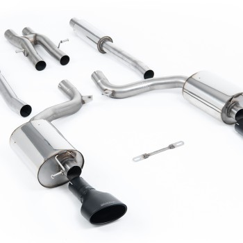 Audi RS6 C6 - Resonated (Quieter) Cat-Back Exhaust System with Ceramic-coated Black Satin Dual-Oval Trims - Cerakote Black