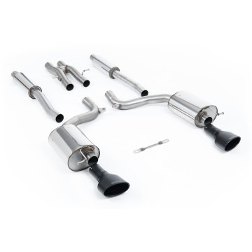 Audi RS6 C6 - Resonated (Quieter) Cat-Back Exhaust System with Ceramic-coated Black Satin Dual-Oval Trims - Cerakote Black