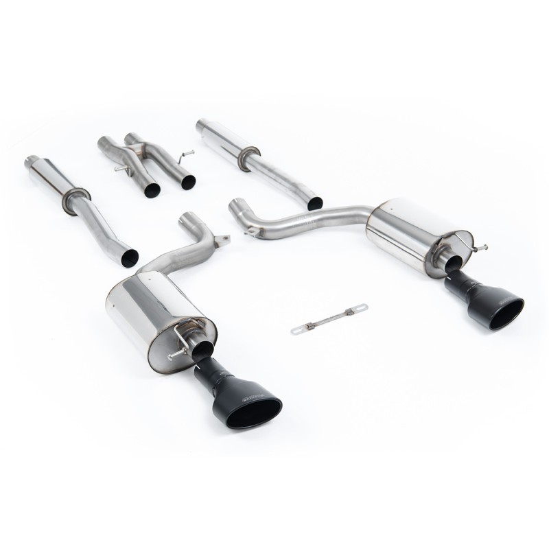 Audi RS6 C6 - Resonated (Quieter) Cat-Back Exhaust System with Ceramic-coated Black Satin Dual-Oval Trims - Cerakote Black