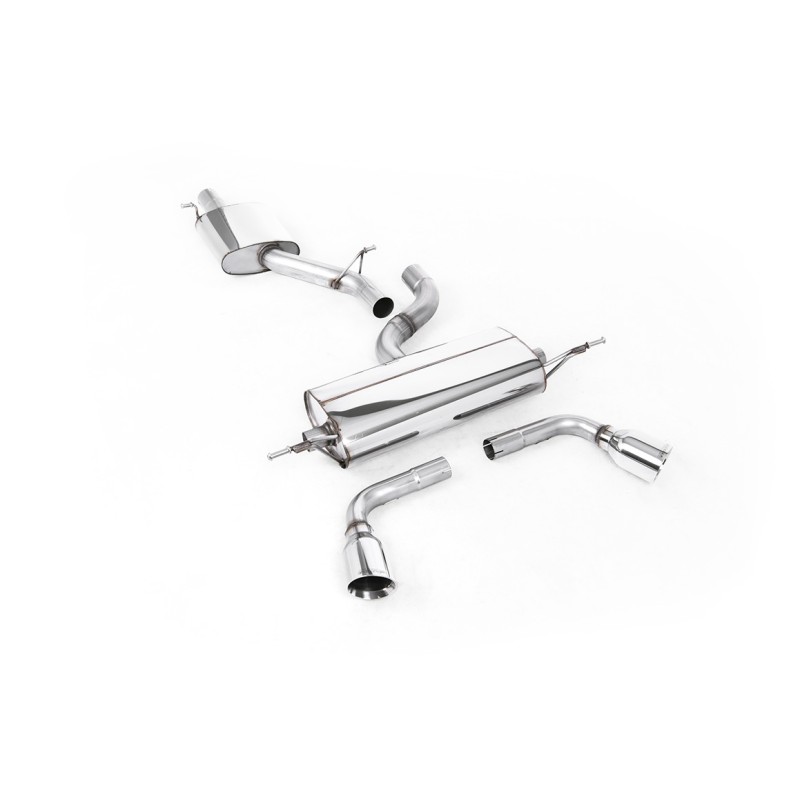 Audi TT MK2 3.2 Quattro - Resonated (Quieter) Cat-Back Exhaust System with Dual Polished GT100 Trims - GT